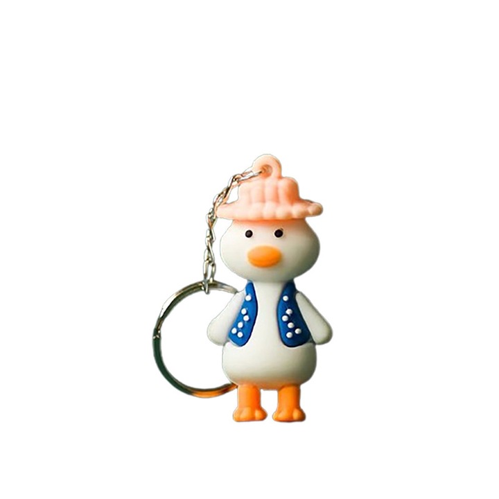 Szilikon sárga ratusca sorozatú kulcstartó, ajándék barátnőnek, tarka