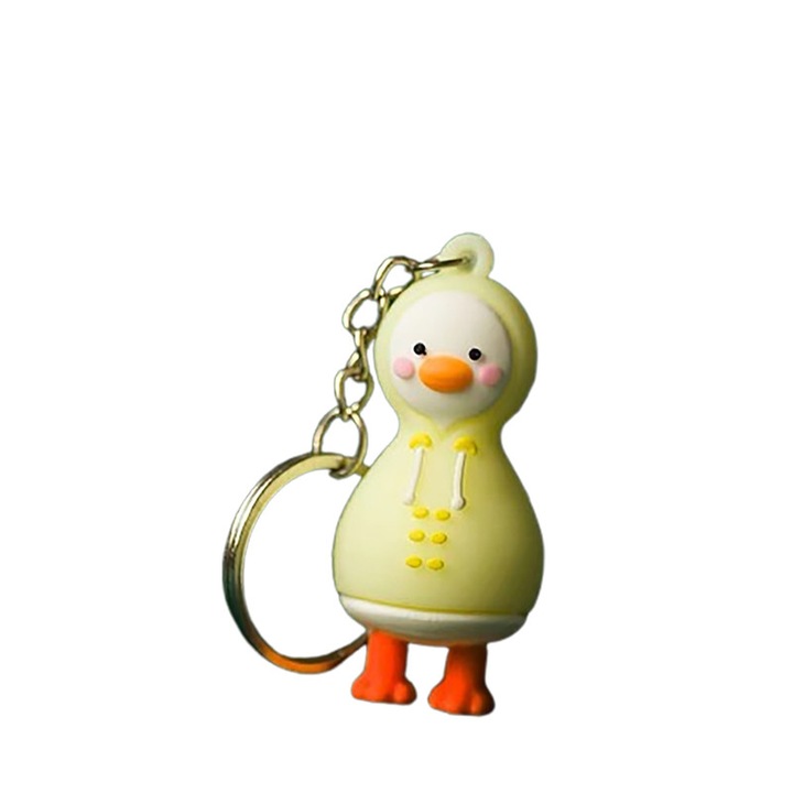 Ratusca kulcstartó, szilikon, sárga