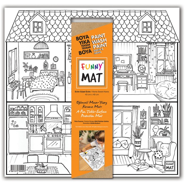 Plansa Funny Mat - HOME SWEET HOME, 40x40cm