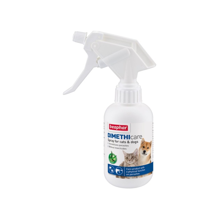Spray antiparazitar, Dimethicare BEAPHAR, pentru caini si pisici, anti purici, capuse, tantari si paduchi, 250 ml