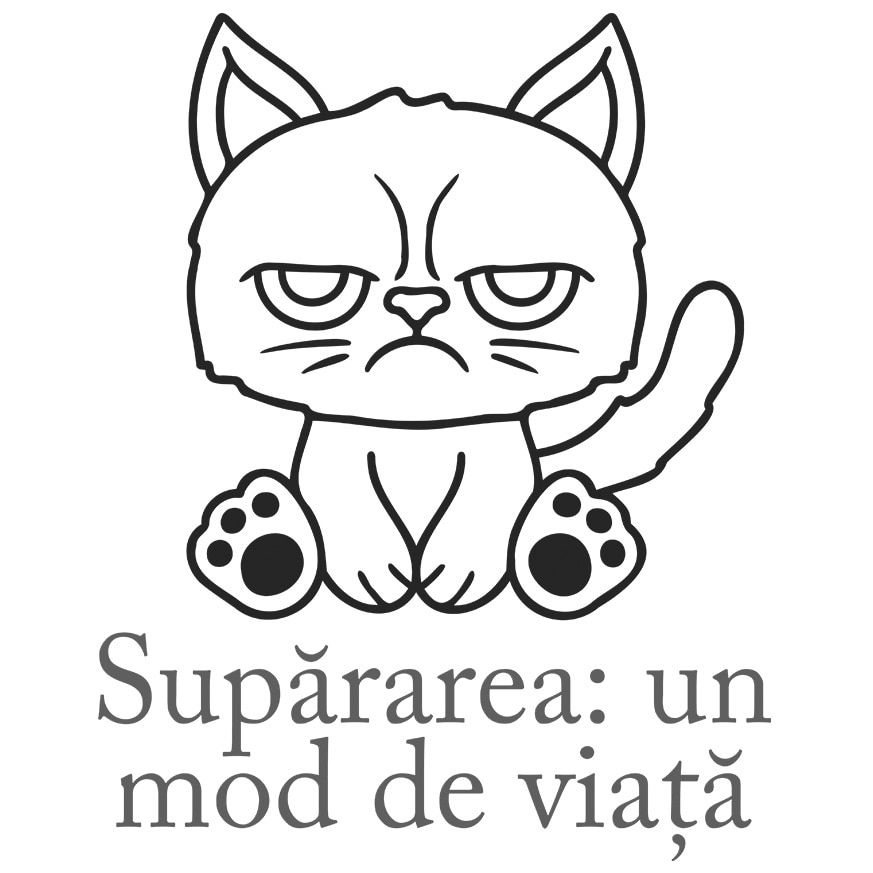 Sticker Cu Pisica Suparata, Text Suparare: Un Mod De Viata, Iubitorii ...