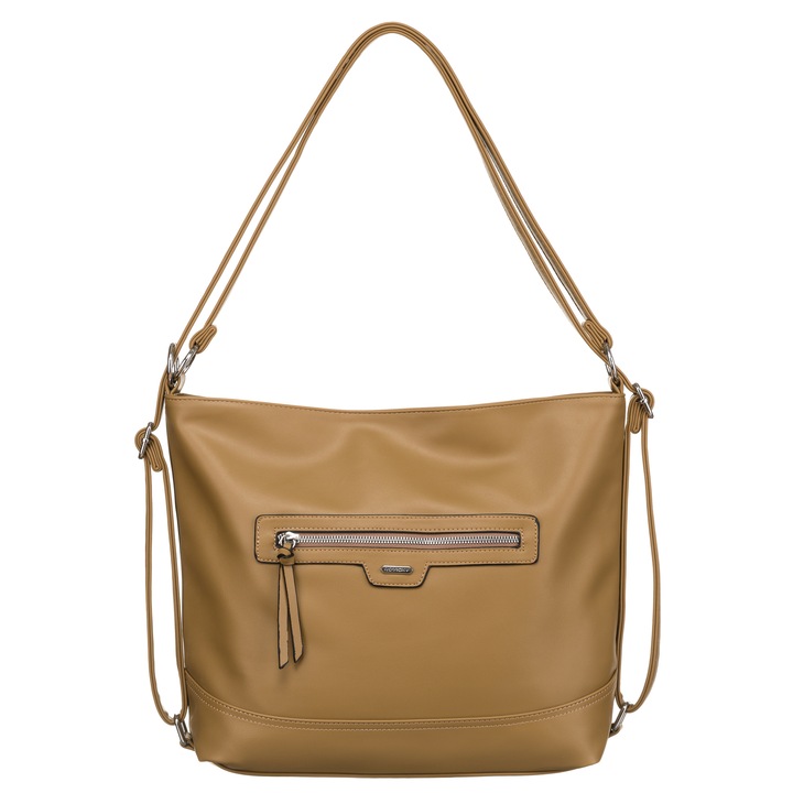 Női ökológiai bőrtáska, bézs, Rovicky, r-073-02, 33 x 42 x 12 cm