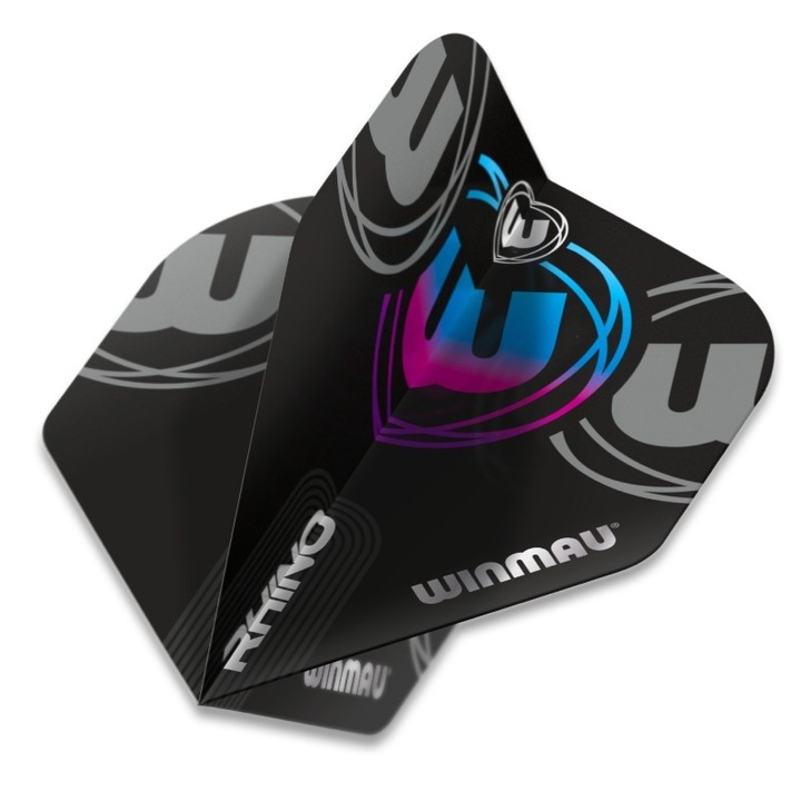 Комплект от 3 пеперуди с лого Winmau Rhino Black, Grey & Blue