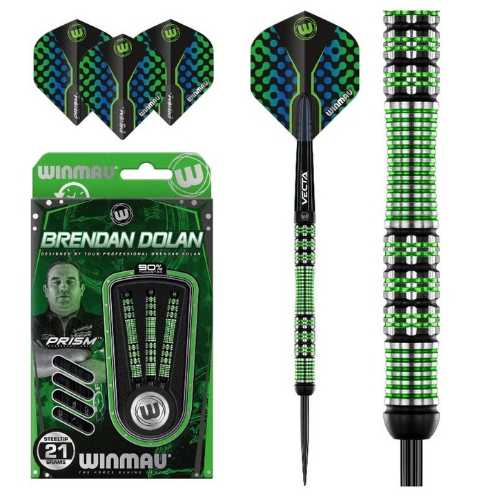 Комплект от 3 стрелички за дартс Winmau Brendan Dolan, 21