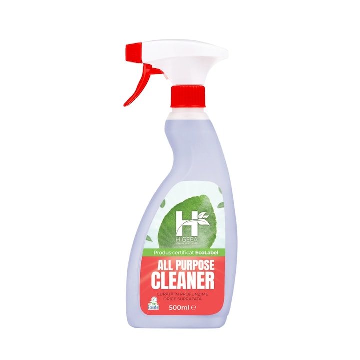 Detergent universal, Higeea, All Purpose Cleaner, 500 ml, eticheta ecologica, cu pulverizator