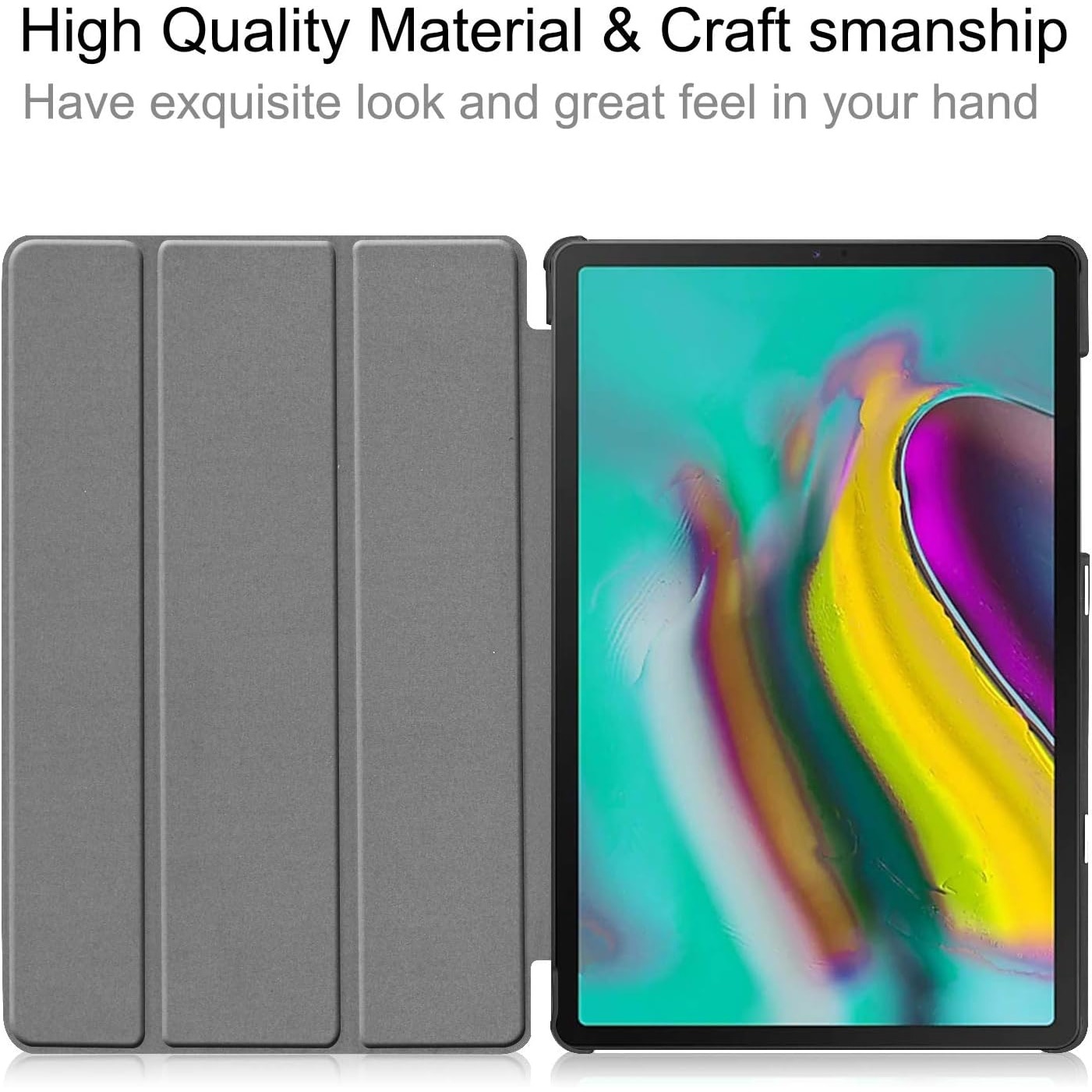 Husa pentru tableta Samsung Galaxy Tab S8(X700/X706) /S7 (T870/T875/T876B), 11inch, 2020-2022, Slim, Smart Cover, Trifold, Sigloo, model Mosaic