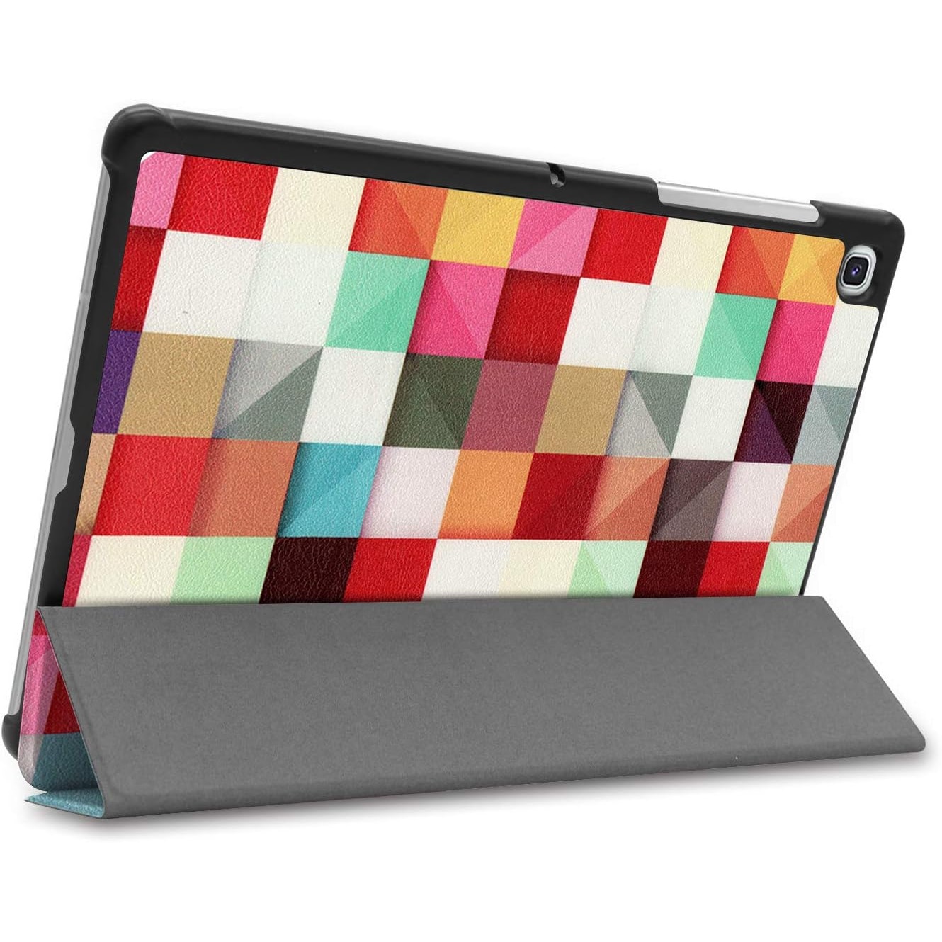Husa pentru tableta Samsung Galaxy Tab S8(X700/X706) /S7 (T870/T875/T876B), 11inch, 2020-2022, Slim, Smart Cover, Trifold, Sigloo, model Mosaic