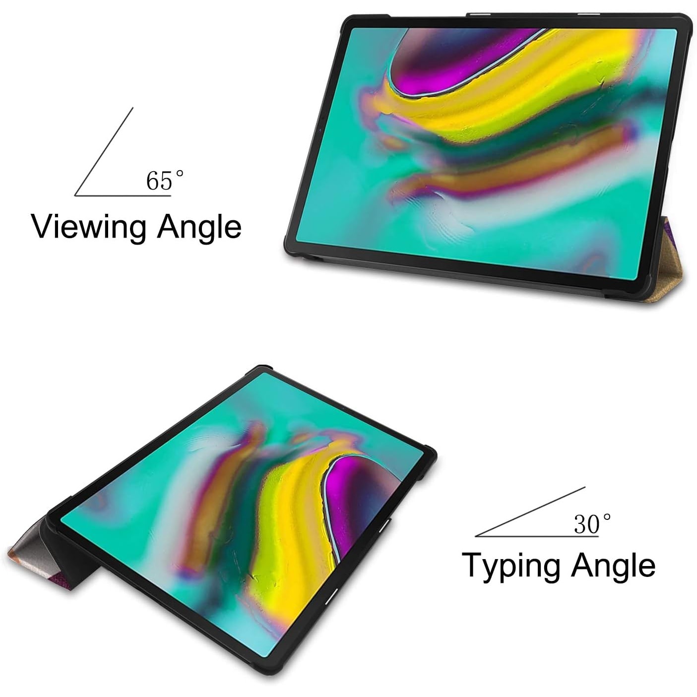 Husa pentru tableta Samsung Galaxy Tab S8(X700/X706) /S7 (T870/T875/T876B), 11inch, 2020-2022, Slim, Smart Cover, Trifold, Sigloo, model Mosaic