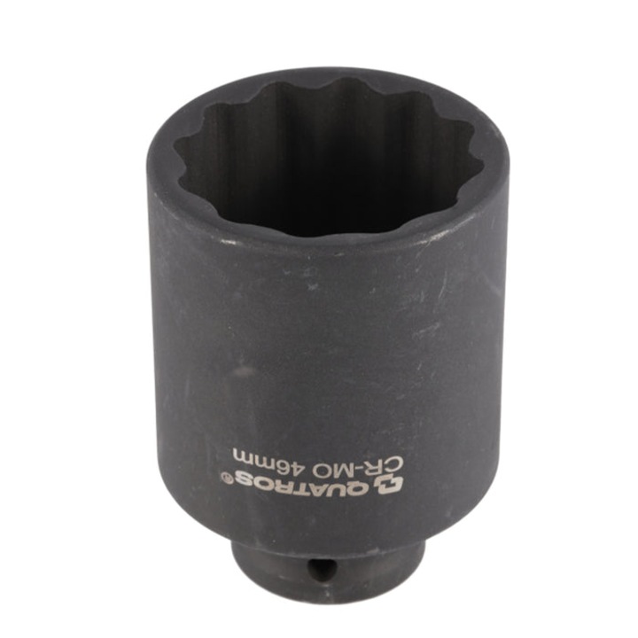 Cheie tubulara de impact bi-hexagonala, QUATROS, 12 laturi, 1/2, 46 mm