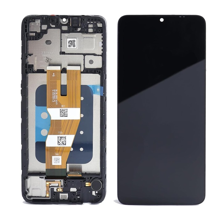 Display pentru Samsung A05 (A055) Daden, cu Rama, Negru, LCD, Ecran Tactil
