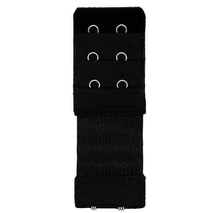 Prelungire sutien, 3 pozitii suplimentare, cu elastic, negru, 10 x 3 cm
