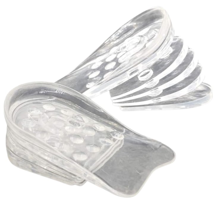Set 2 Branturi Tip Talonete Inaltatoare Pentru Calcai SUPER TRENDS®, Silicon Premium, 5 Niveluri cu Pana la 5 cm, Transparent