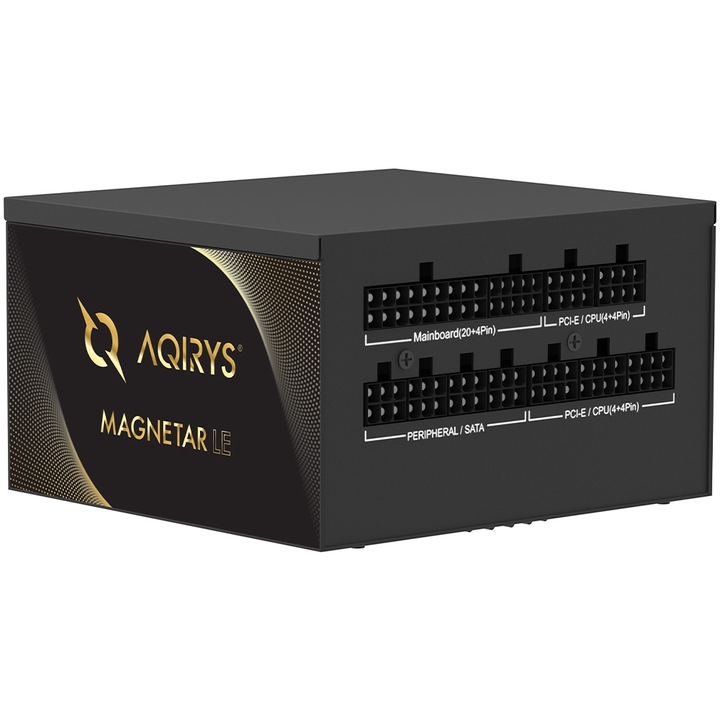 Tápegység AQIRYS Magnetar LE 650W, 80PLUS® Gold, fekete