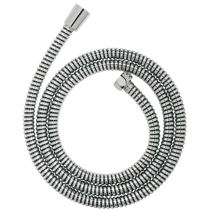 Furtun flexibil dus conic Ferro, PVC SilverDuoFlex, 150 cm, Argintiu