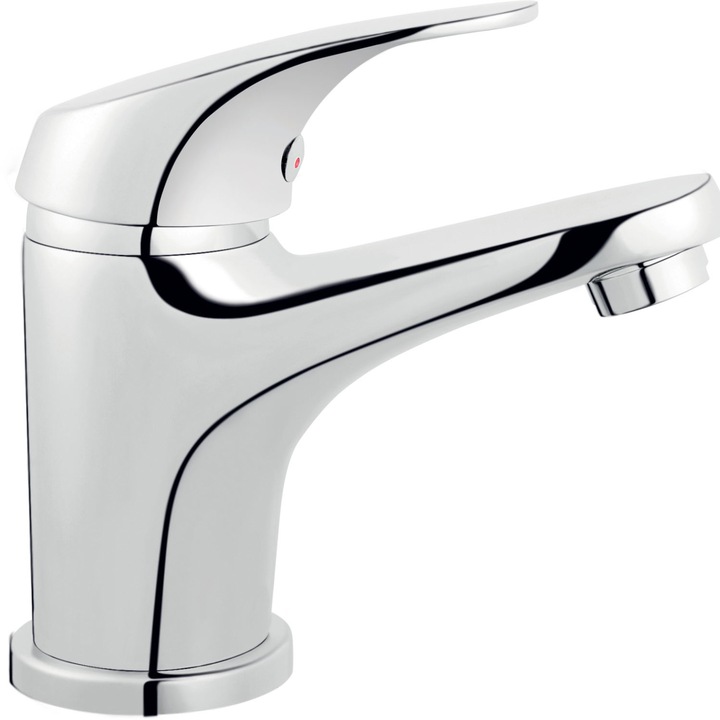 Смесител за мивка Ferro Combo, Едноръкохватков, Вентил click-clack, Керамичен патрон, Аератор, Гъвкави връзки, Хром