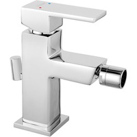 Baterie stativa bideu Ferro Staccato, monocomanda, cu ventil, cartus ceramic, regulator debit cu articulatie sferica, racorduri flexibile, Crom