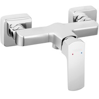 Baterie dus pentru perete Ferro Vitto VerdeLine, fara accesorii, monocomanda, cartus ceramic, racord excentric, limitator debit apa, Crom