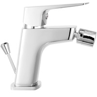 Baterie stativa bideu Ferro Vitto VerdeLine, monocomanda, cartus ceramic, aerator, ventil de scurgere automat, racorduri flexibile, Crom