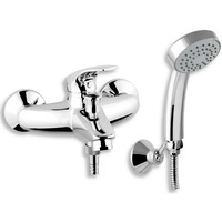 Baterie cada/dus pentru perete Ferro Metalia 57, monocomanda, furtun si para dus incluse, Crom