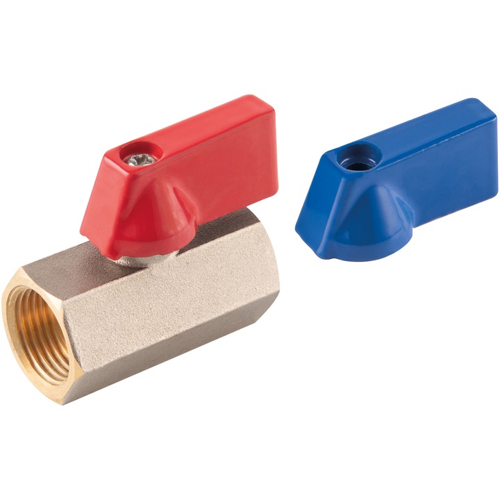 Robinet trecere Mini Ferro, din alama, PN10, 1/2" FI-FI cu sfera