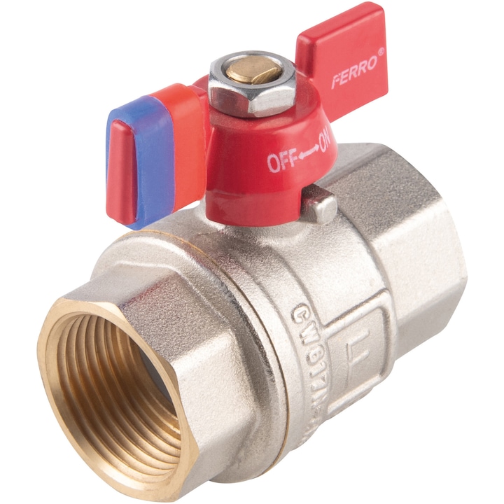 Robinet trecere sfera cu fluture Ferro PN30, 1/2" FI-FI, F-Power