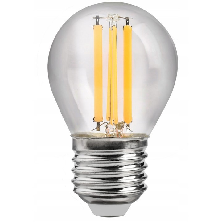 Bec LED, E27 G45, afumat, Edison, decorativ, cu filament, luminos, eficient, decorativ