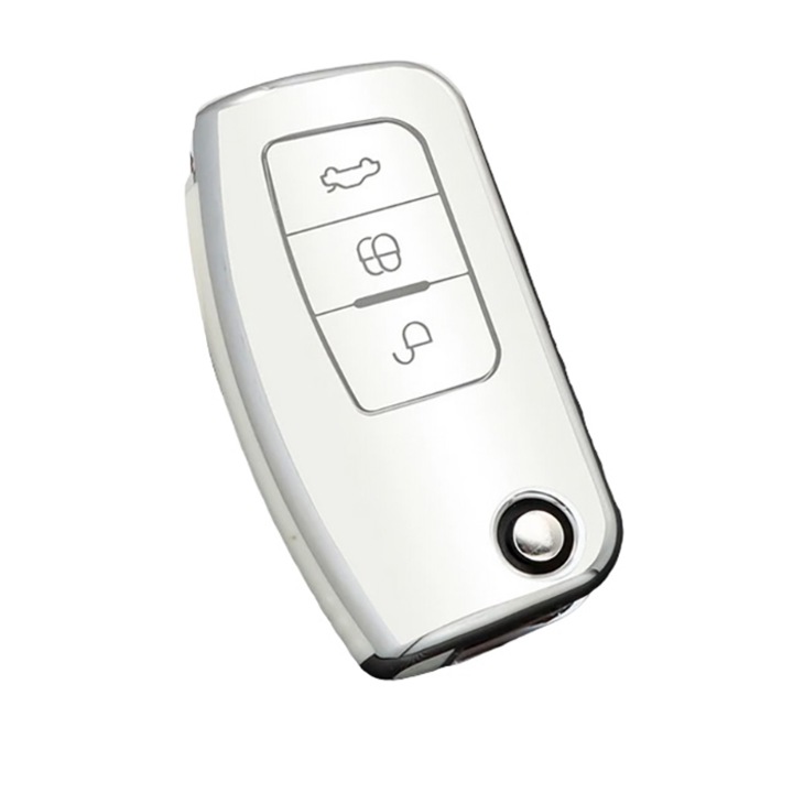 Бял капак за ключ нож Форд Фокус 2 3 Екоспорт C-Max S-Max Ka Mondeo Kuga Galaxy Fiesta