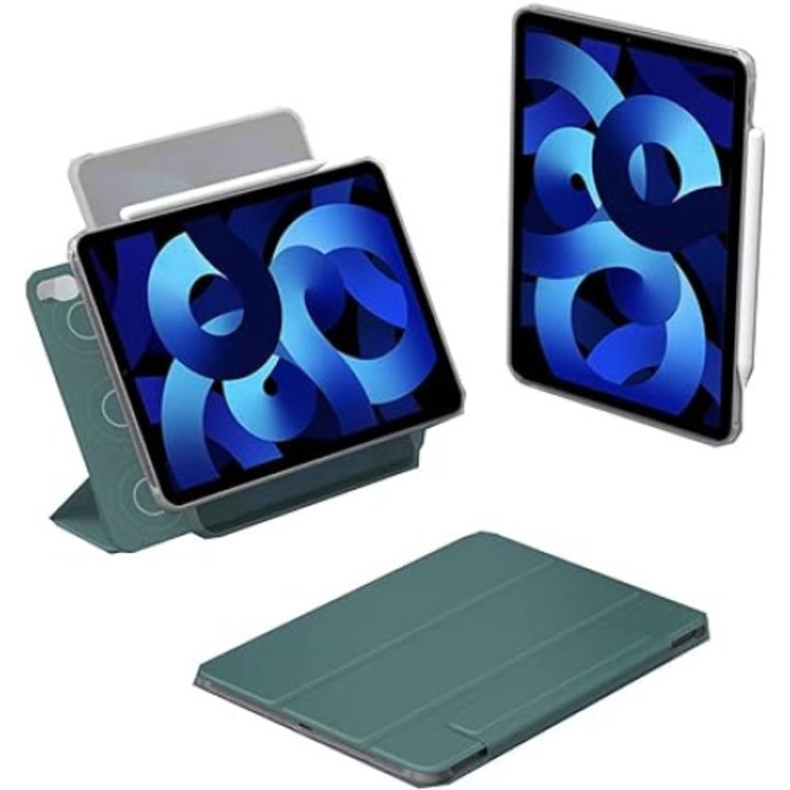 2 az 1-ben tablettaborító iPad Air 5/Air 4 készülékhez, 10,9" mágneses, zöld