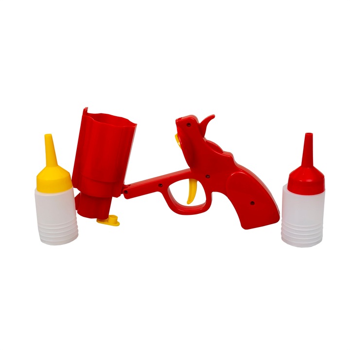 Pistol pentru sosuri, 23X18 cm, culoare rosu, 2 rezerve, B.S.P. / SL655