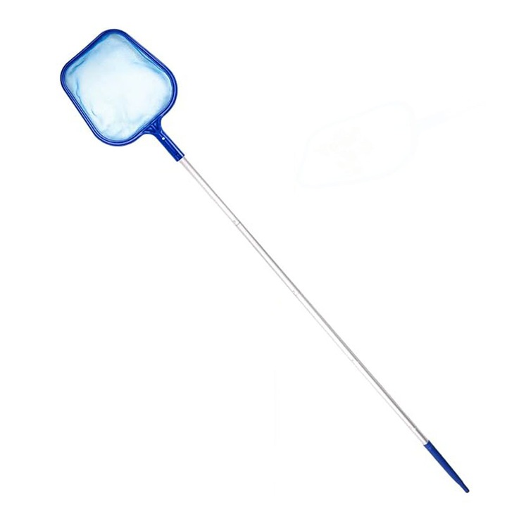 Мрежа за почистване на басейн, Rqiurpn, алуминий/пластмаса/найлон, телескопична дръжка 157 см, 5 части, син