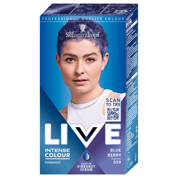 Vopsea de par permanenta Schwarzkopf Live Intense Colour, 059 Blue Berry, 142.5 ml