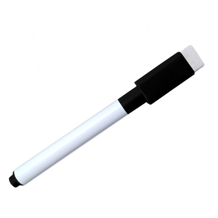 Marker cu stergere uscata scriere universala pentru diverse table, varf negru, culoare capac negru, Dactylion®