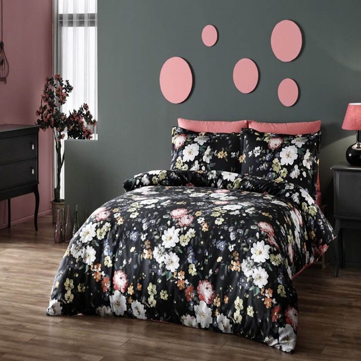 Ágynemű 1 személyes digitális, 100% szatén pamut, 4 db, 180x260 cm, TAC, Moly