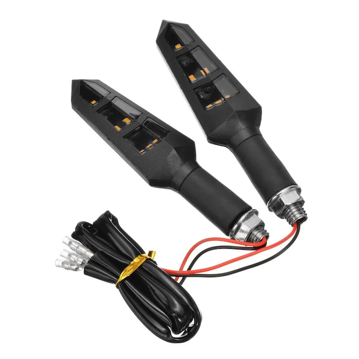 2 db motorkerékpár jelző készlet 12V leddel, sárga jelzéssel, KL038
