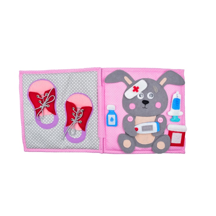 Carte senzoriala interactiva din fetru Panda, Autor Madalina Chelaru