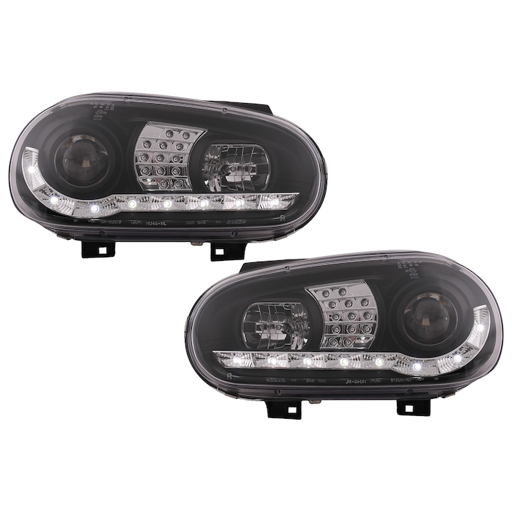 Комплект от 2 LED дневни фара, съвместими с VW Golf IV 4 Cabriolet Hatchback Variant 09.1997-09.2003 Черен