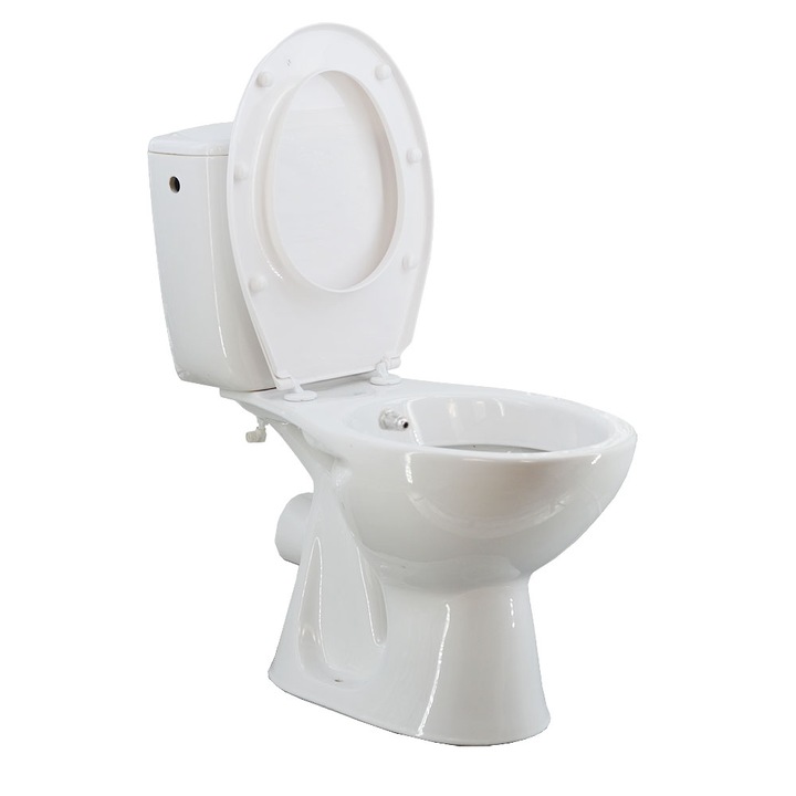 Set vas WC cu functie bideu, evacuare laterala President Cersanit si capac polipropilena