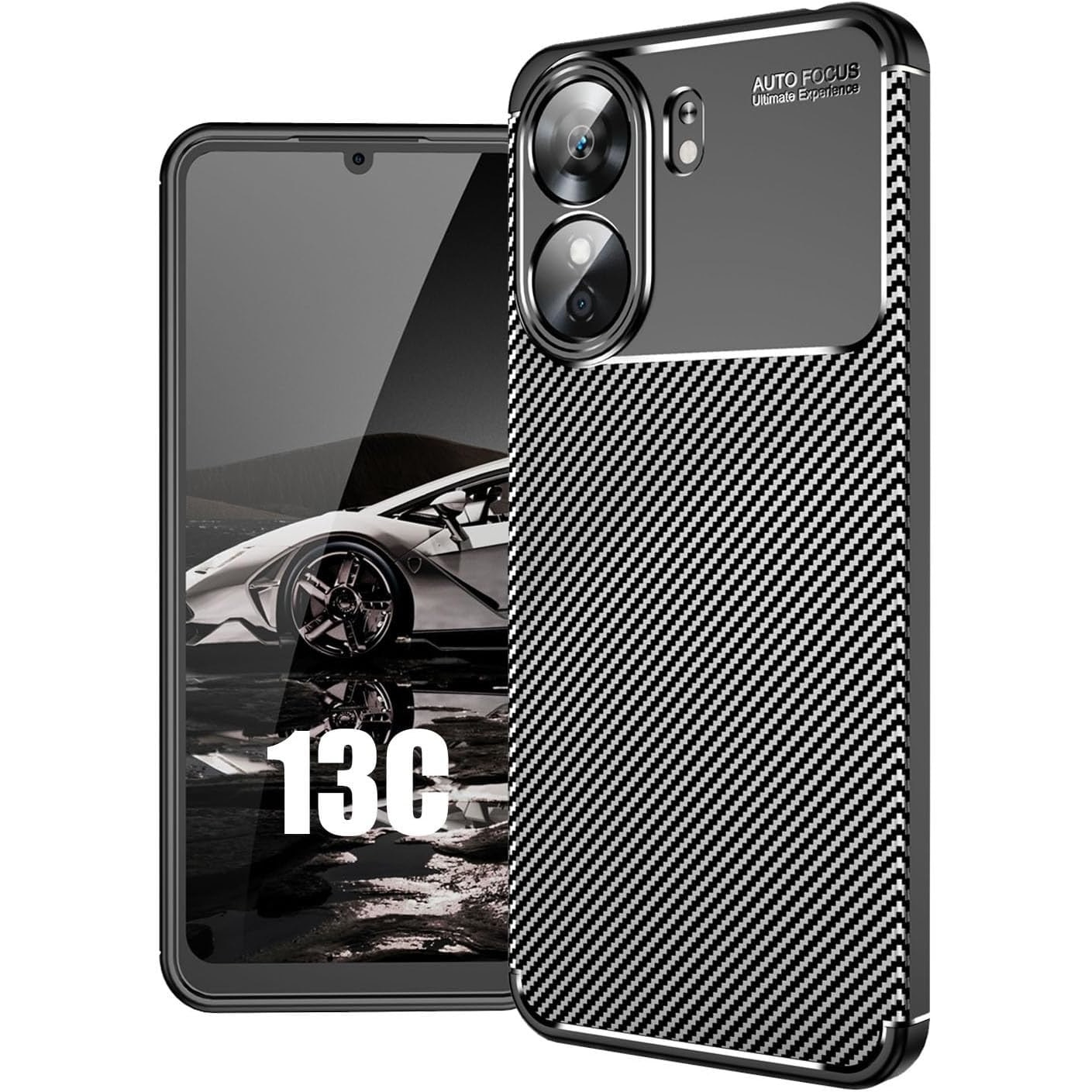 Husa Auto Focus Carbon ALC Mobile, Pentru XIAOMI Redmi 13C - Negru