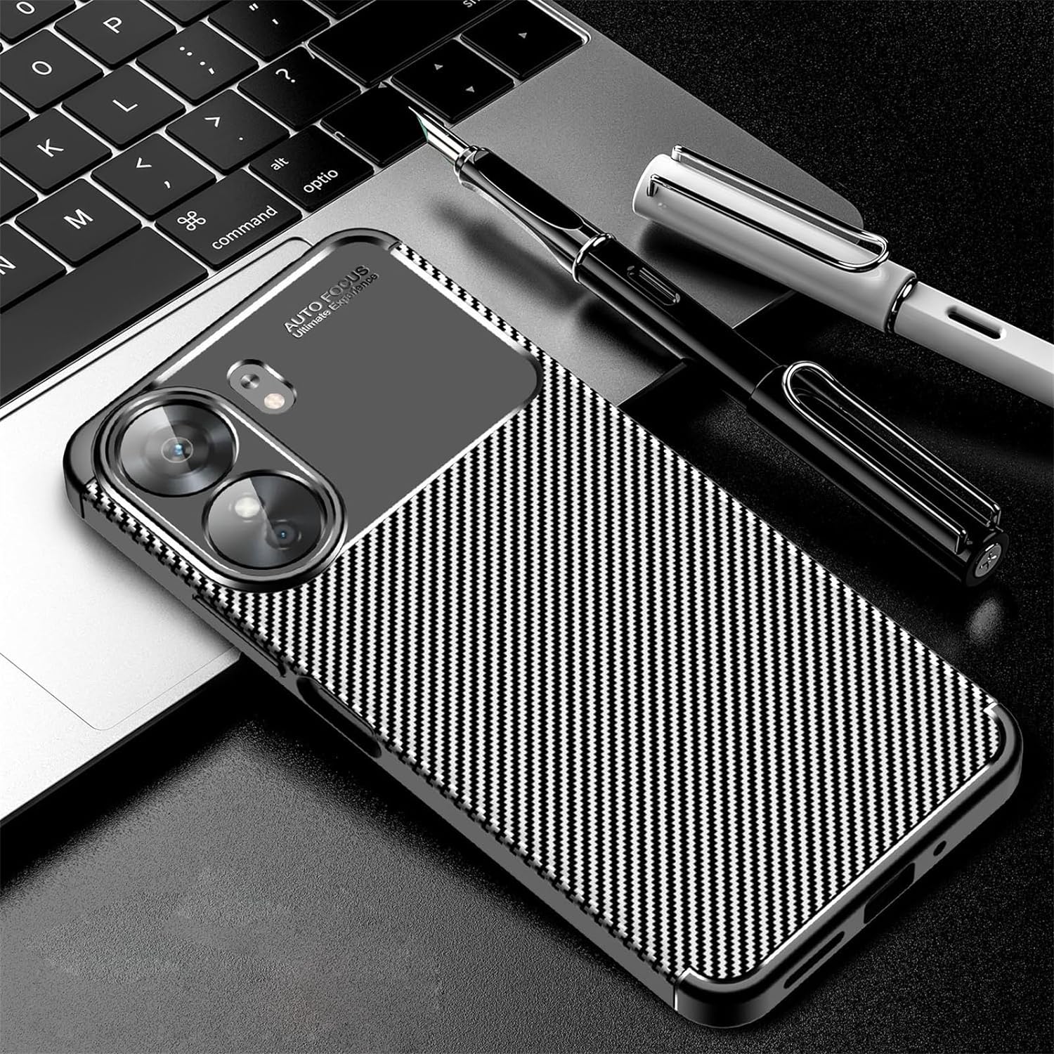Husa Auto Focus Carbon ALC Mobile, Pentru XIAOMI Redmi 13C - Negru