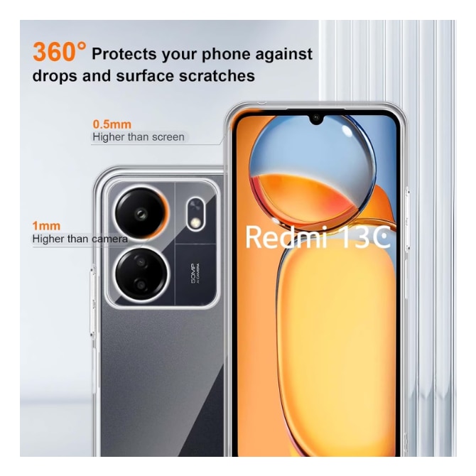 Husa compatibila cu XIAOMI Redmi 13C, 2mm cu protectie camera, Tpu Ttransparent ALC