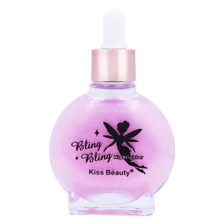 Iluminator Lichid, Kiss Beauty, Bling Bling Highlighter, 02, Roz, 40 ml