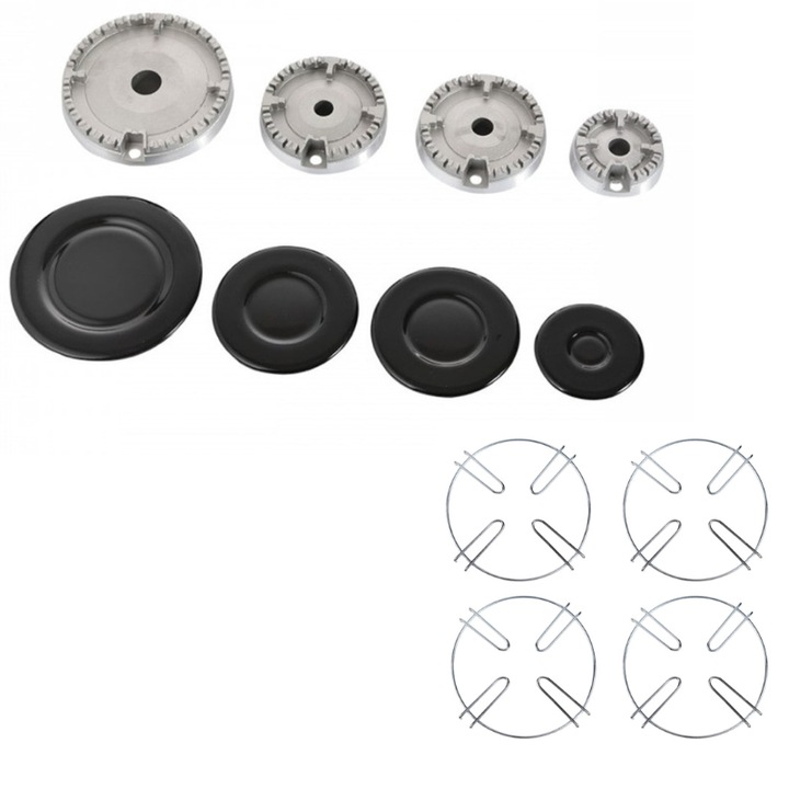 Set 4 arzatoare universale pentru aragaz+4 bucati suport ibric imprastietor flacara sarma 180mm