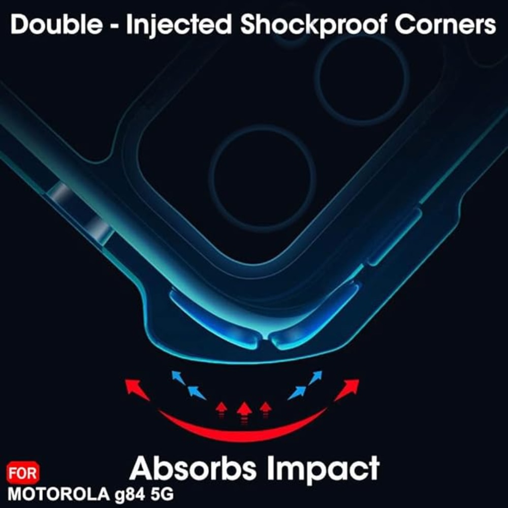 Husa Compatibil cu Telefon de Protectie Hybrid Armor GEO, Compatibila cu Motorola Moto G84 5G, Negru/ Transparent