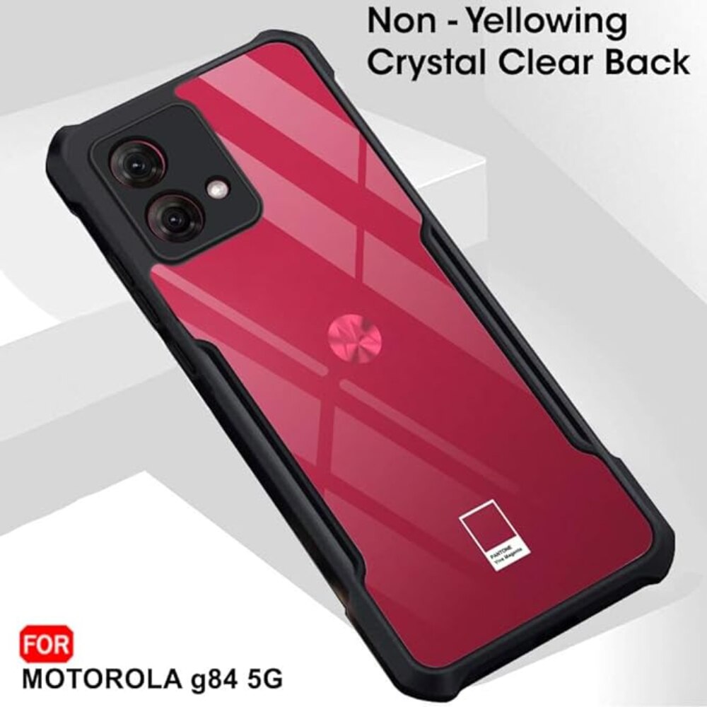 Husa Compatibil cu Telefon de Protectie Hybrid Armor GEO, Compatibila cu Motorola Moto G84 5G, Negru/ Transparent