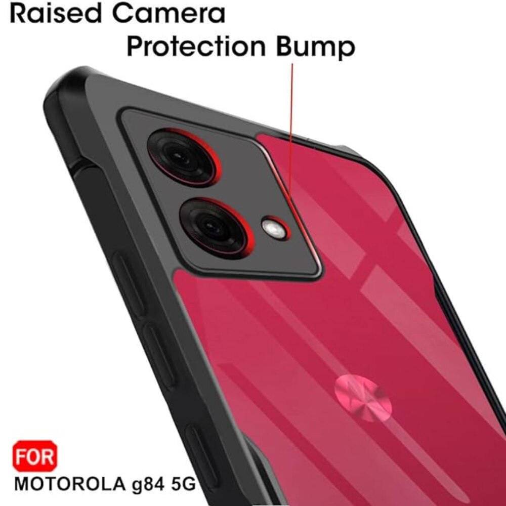 Husa Compatibil cu Telefon de Protectie Hybrid Armor GEO, Compatibila cu Motorola Moto G84 5G, Negru/ Transparent