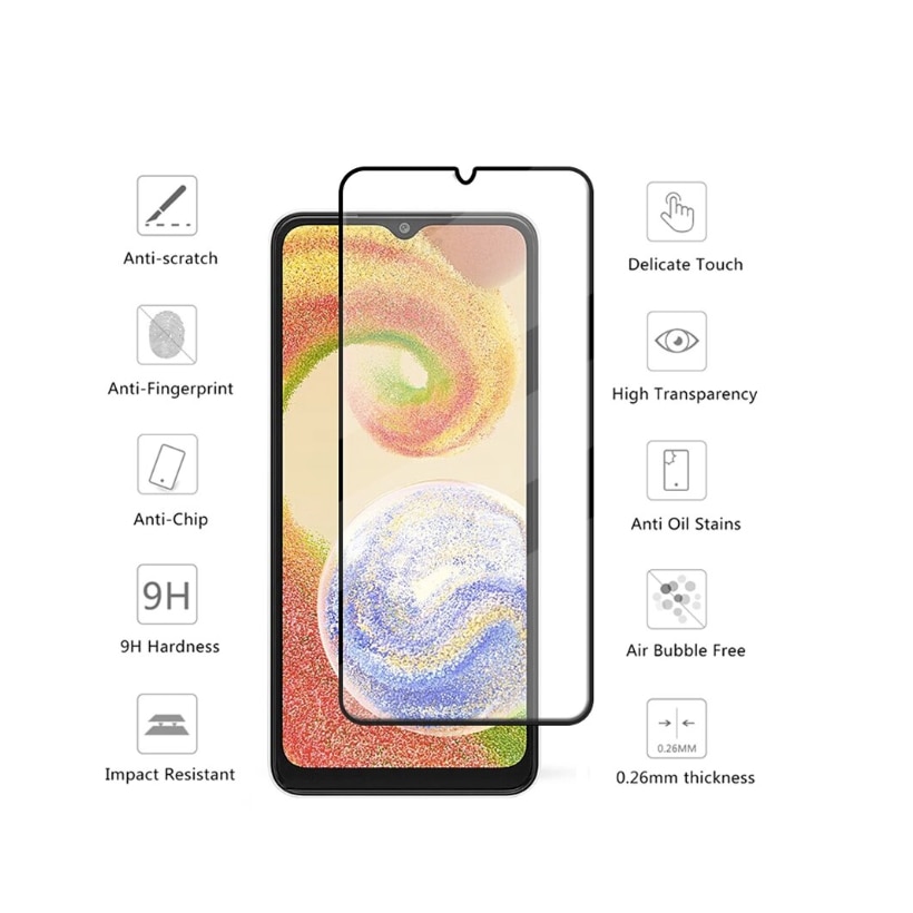 Folie sticla compatibila cu Samsung Galaxy A05s - Contur negru ALC