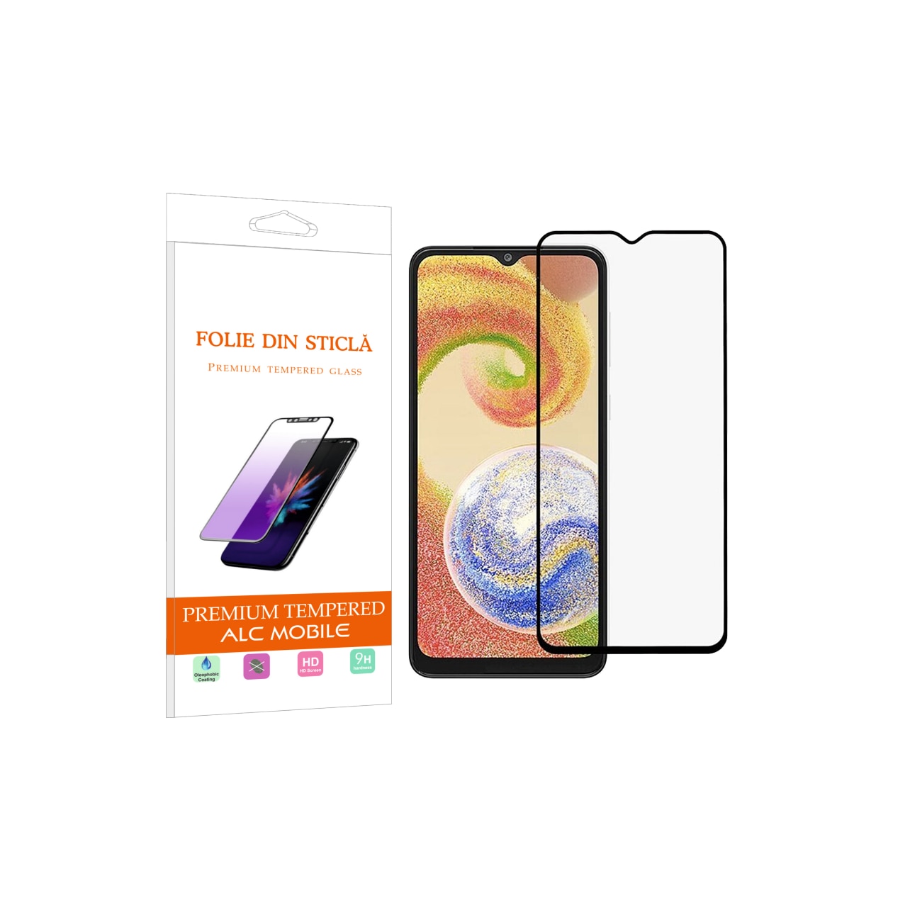 Folie sticla compatibila cu Samsung Galaxy A05s - Contur negru ALC