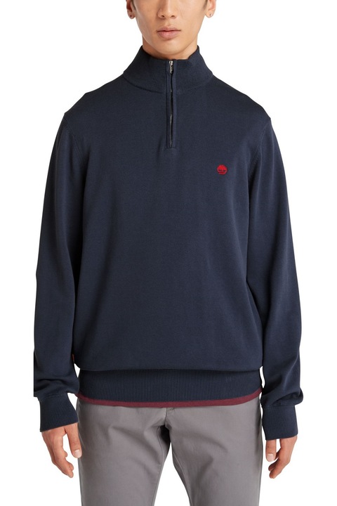 Pulover Timberland Cotton Yd 1/4 Zip Sweater, Albastru inchis