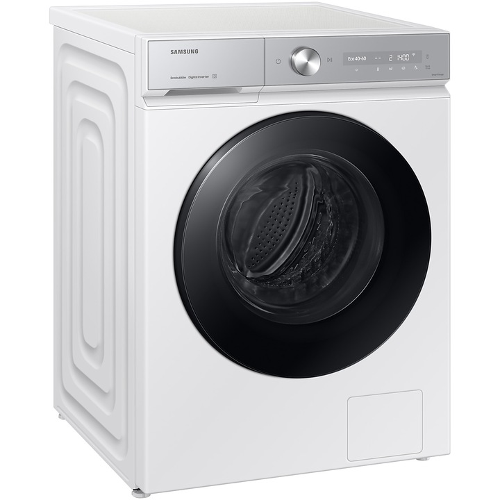 Пералня Samsung Bespoke AI WW11DB8B95GHU4, 11 кг, 1400 об/мин, Клас A, AI Wash, AI Ecobubble, Auto Dispense, Quick Bubble 39 мин, Бял