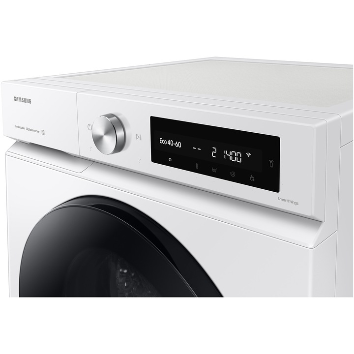 Masina de spalat rufe Samsung Bespoke AI WW90DB7U34GWU4, 9 kg, 1400 rpm, Clasa A, AI Ecobubble, Quick Bubble 39 min, AI Control, Alb